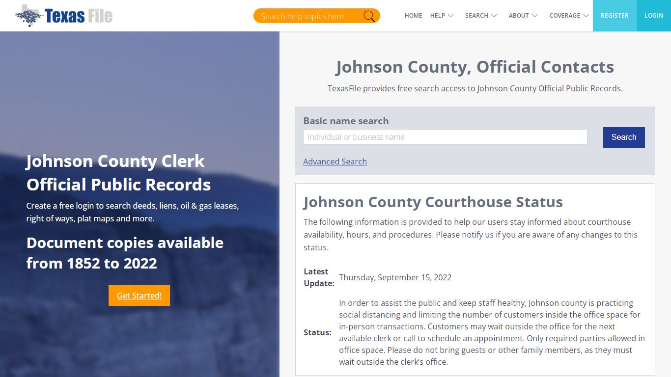 Johnson County Clerk Official Public Records | TexasFile
