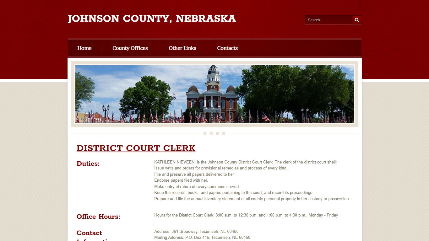 District Court Clerk - JOHNSON COUNTY, NEBRASKA
